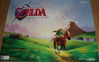 The Legend of Zelda Ocarina of Time 3D Promo Poster Nintendo 3DS