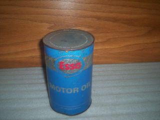 Esso Motor Oil 1 Imperial Quart Oil Can Tin  Canada (1970) Blue Can