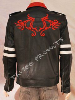 Alex Mercer Prototype Action Game Cow Hide Leather Jacket With Dragons