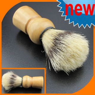 New Brown WOOD Handle Pure Bristle Hair Daily Chrome Shaving Barber 