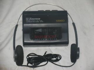 lot of 2 emerson portable cassette player bass boost time