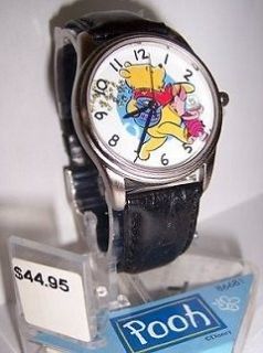   WINNIE THE POOH PIGLET COLLCTIBLE WATCH LEATHER STRAP DATE IN BOX