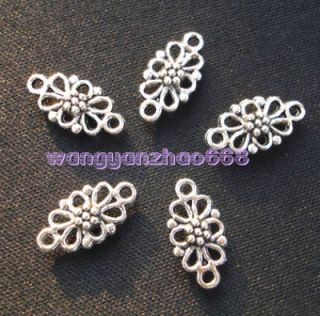 50pcs tibetan silver flower connectors beads 16x8mm from china time