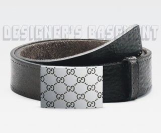   black Pebbled Leather bold GUCCISSIMA metal Buckle belt NWT Authentic