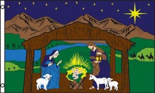 x5 nativity scene flag jesus christ christmas christian holiday