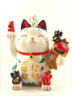 maneki neko ceramic lucky cat coin bank returns accepted within