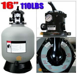 X5139 Pro In / Above Ground 16 Sand Filter w/ 6 Position Valve 110LBS 