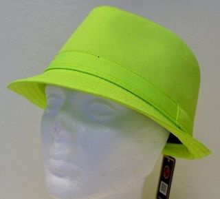 New Unisex Stylish Trendy Neon Green Summer Cool Brim Fedora Panama 
