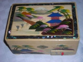 japanese torquoise inlay musical jewelry box  35