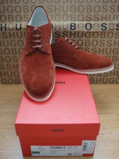 NEW HUGO by HUGO BOSS MENS ‘GRAMMOR’ OXFORD SHOES IN RED