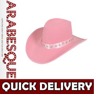 Baby Pink Cowboy Hat Western Rodeo Cowgirl Fancy Dress   One Size
