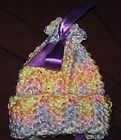 Hand Crochet Preemie Baby Girl Newborn Multi Color Hat Booties NB 0 