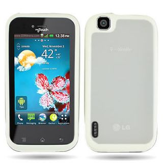 White Phone Cover Hard Faceplate Bumper Case For T Mobile LG Mytouch 