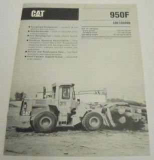 caterpillar 1992 950 f log loader sales brochure time left