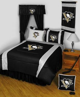 NHL PITTSBURGH PENGUINS SL (5) Piece Comforter Bed Set(C,2S,2P)