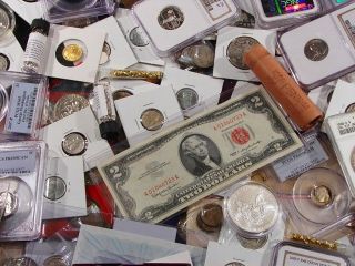 ESTATE LOT OF SILVER / GOLD / CURRENCY / MINT & PROOF SETS / BARS 
