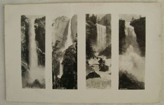 1921 Composite RPPC of the Yosemite Falls, Bridal Vail, Vernal, Nevada