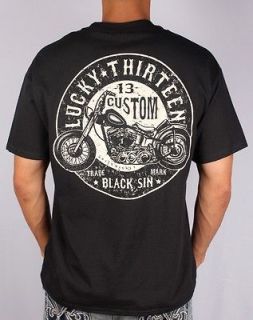 LUCKY 13 BLACK SIN MOTORCYCLE CUSTOM CHOPPER ROCK BIKER T SHIRT 4XL 