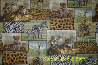 African Plains Safari Wildlife Animals Curtain Valance