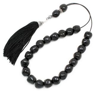 Scented NUTMEG Seeds & Sterling Silver~Worry Beads Komboloi   BLACK