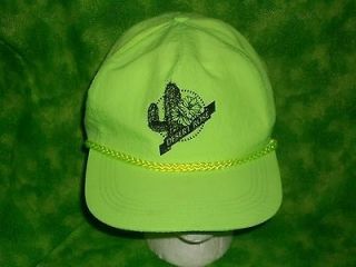 VINTAGE 1980s NEON GREEN Desert Rose Adult Snapback Hat Cap