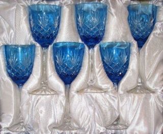 Faberge Odessa Hock Wine Glasses Sky Blue set of 6 in Faberge 
