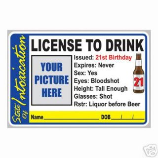 21st age 21 birthday party license to drink button time