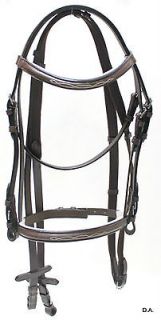 Fancy Stitched Leather English Bridle w/ Web Reins PONY Size Horse 