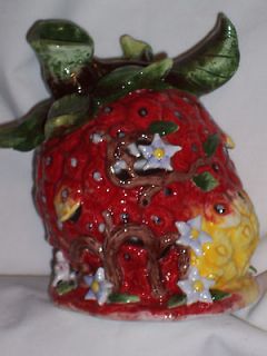 Decorative Collectible Ceramic Strawberry Tea Light House