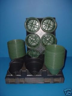 54 new 6 inch plastic flower pots with trays time