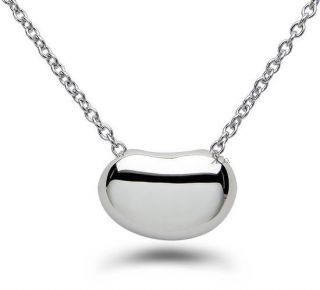 sterling silver bean necklace sp040  34 99