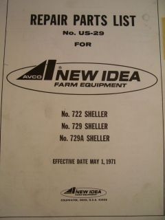 new idea 722729 729a uni system sheller parts manual time