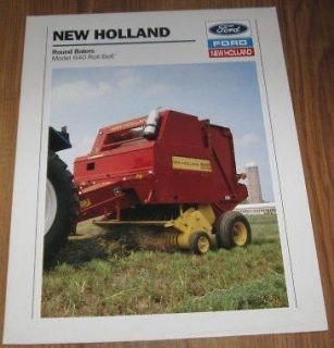 new holland round baler 640 roll belt sales brochure one day shipping 