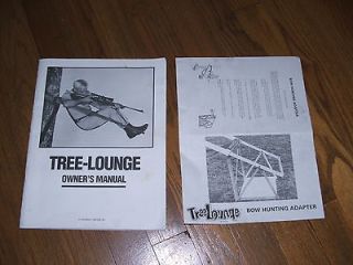 Newly listed Tree Lounge climbing tree stand, and Bow Hunting Adapter 