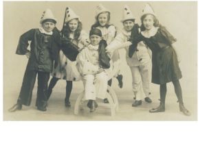 clown kids pierrot carnival costumes photo c1912 