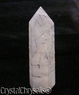 Natural Rutilated Quartz Crystal Obelisk Free Standing Stone