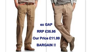mens trousers cotton khaki chinos straight fit rrp £ 35 95