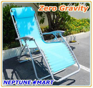 Zero Gravity Folding Comfortable lounge Chair leisure recliner Blue 