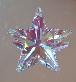 Swarovski Crystal AB Aurora Borealis Star, 40mm, Retired with logo