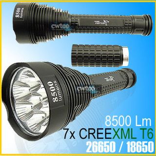 8500 Lumens 7x CREE XM L XML T6 LED Flashlight Torch KEYGOS 7T6 26650 