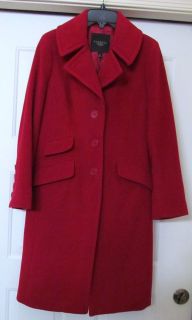 TALBOTS STUNNING RED WOOL BLEND LINED COAT   PETITE SIZE  NEW WITH 