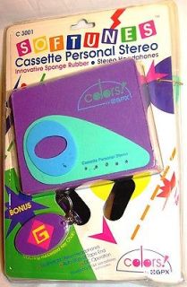 Purple GPX Portable Personal Stereo Cassette Player, Auto Stop +Bonus 