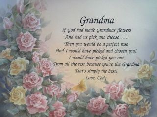 grandma personalized poem birthday or christmas gift one day shipping
