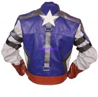 First Avenger Captain America Cow Hide Leather Jacket Chris Evans 