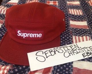 supreme waffle knit camp hat cap 5 panel wine red nwt