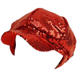   Sequins Shiny Flashy Dance Party Newsboy Cabby Hat Ball Cap Red 56cm S