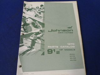 1970, 9 1/2 HP Models Parts Catalog Johnson Sea Horse