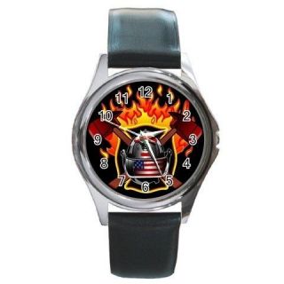 fire fighter helmet w axes fireman leather watch new from