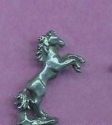 six pewter and silver horse figurines  6