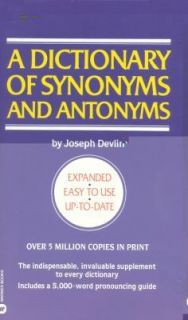   of Synonyms and Antonyms by Joseph Devlin (1984, Paperback, Reis